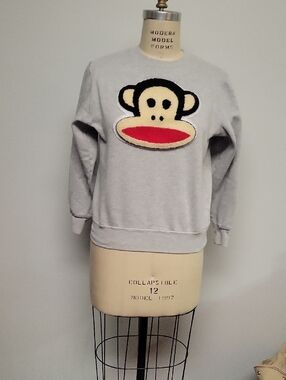 Paul Frank Gray Pullover Sweatshirt with Black Label
